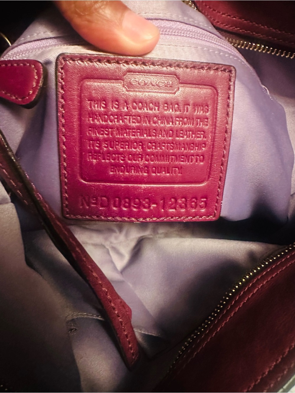 Coach Brown Signature Canvas Shoulder Bag with Burgundy Leather Trim - Picture 7 of 15